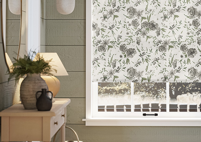 Watercolour Floral, Owl Grey - Twist&Fit Roller Blind - Image 5